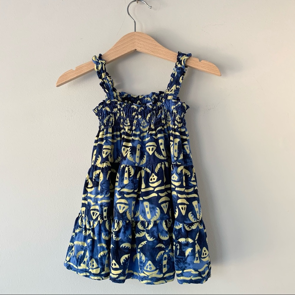 Blue Ginger Dress with Palm Tree Print